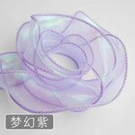 rubans organza holographiques rose jaune vert bleu blanc modernes élégants décoration emballage fêtes