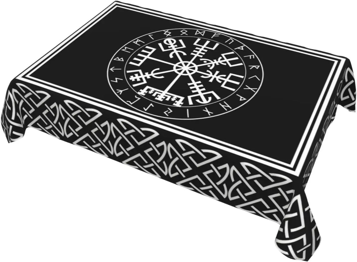 nappe réutilisable géométrique moderne noire blanche table fête