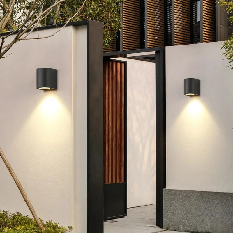 applique murale led impermeable ip65 contemporaine 5w noir fixations murales aluminium