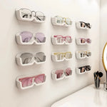 porte lunettes mural blanc gris transparent adhésif moderne minimaliste rangement plastique respectueux environnement