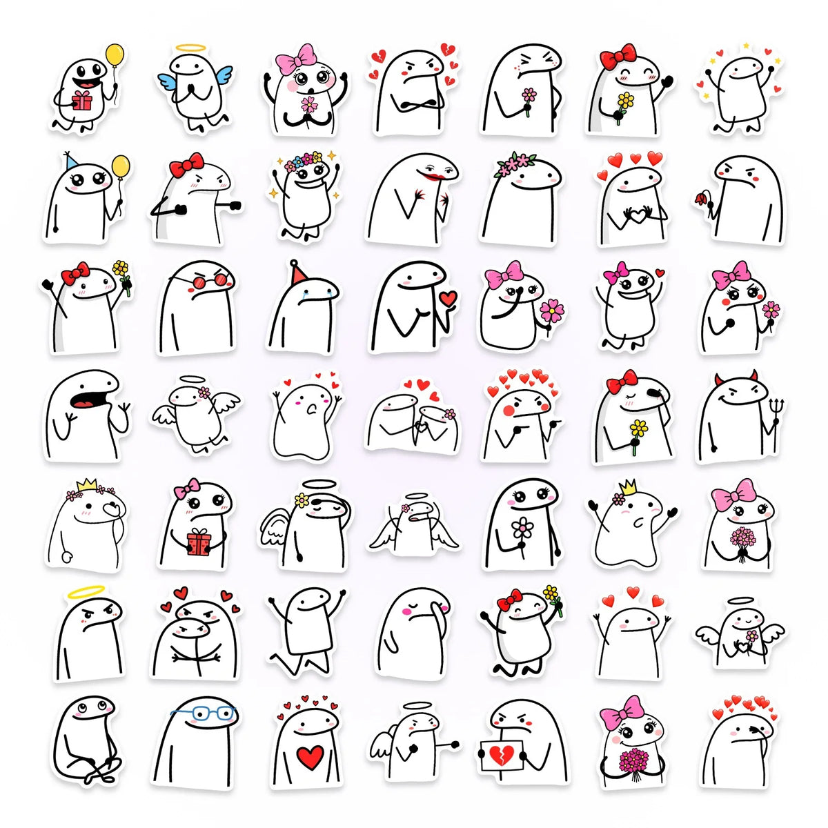 autocollants dessin animé mignon fantômes expressions coeurs fleurs rubans cadeaux carnet décoration imperméables