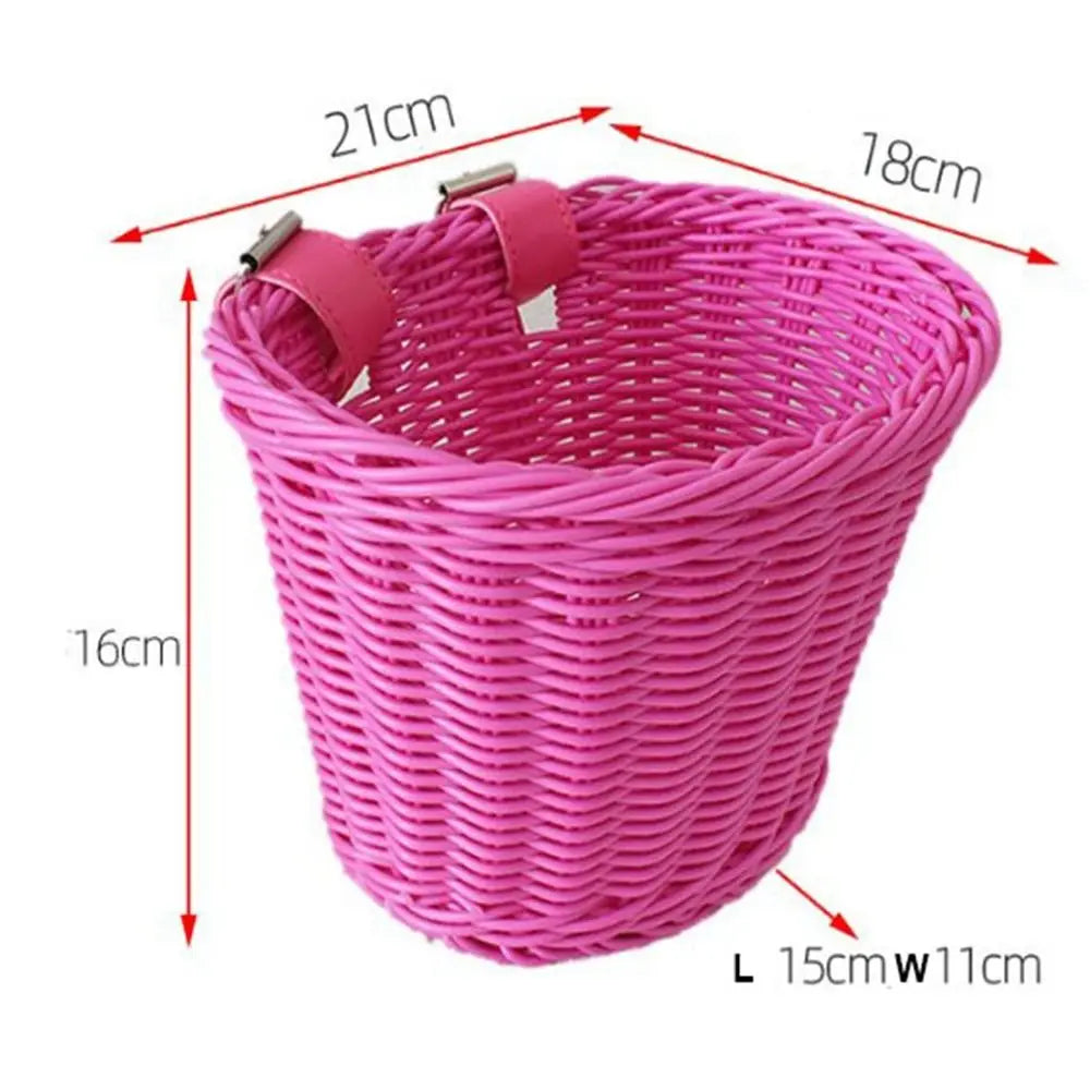 panier vélo tressé violet rose noir beige blanc traditionnel fixé ceinture