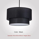 Suspension lumineuse moderne toile lin beige noir rose passe cable 40cm 50cm 60cm