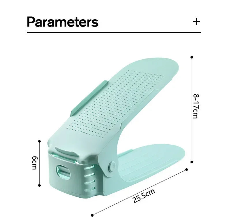 support chaussures moderne perforé blanc rose vert pastel clips réutilisable économiseur d'espace chambre penderie