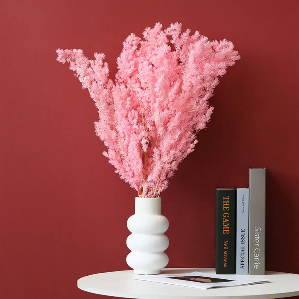 plantes artificielles bouquet fleurs séchées naturelles pin éternel décoration intérieure moderne vase livres