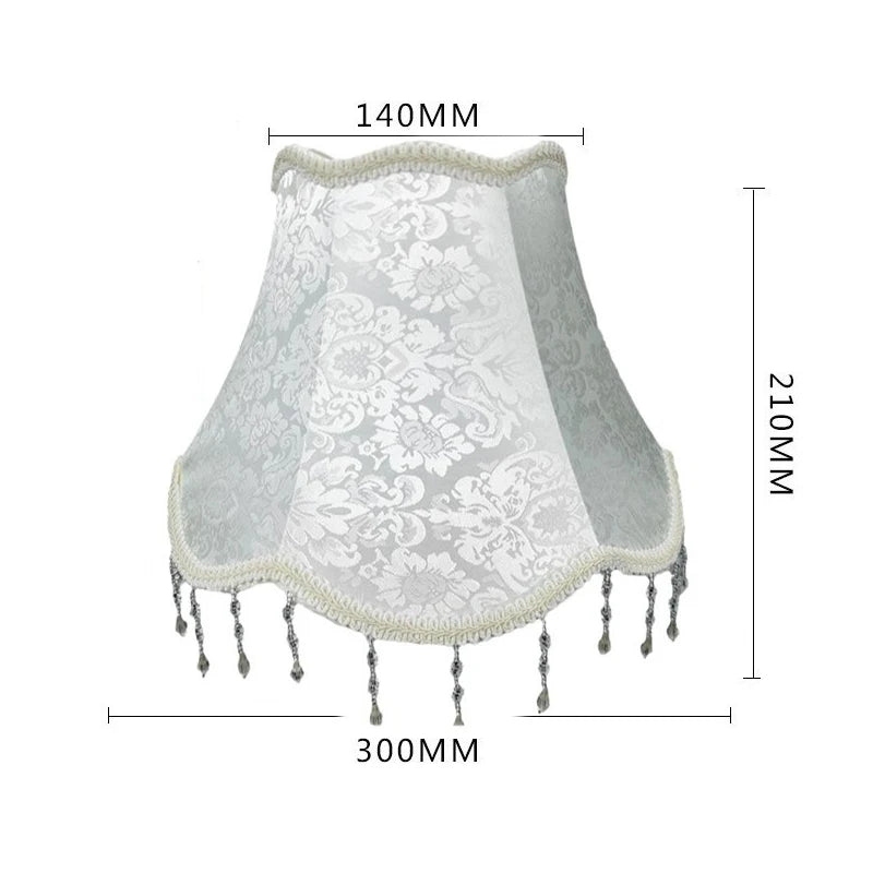 abat jour tissu floral broderie franges beige luxe décoration lampe table murale moderne