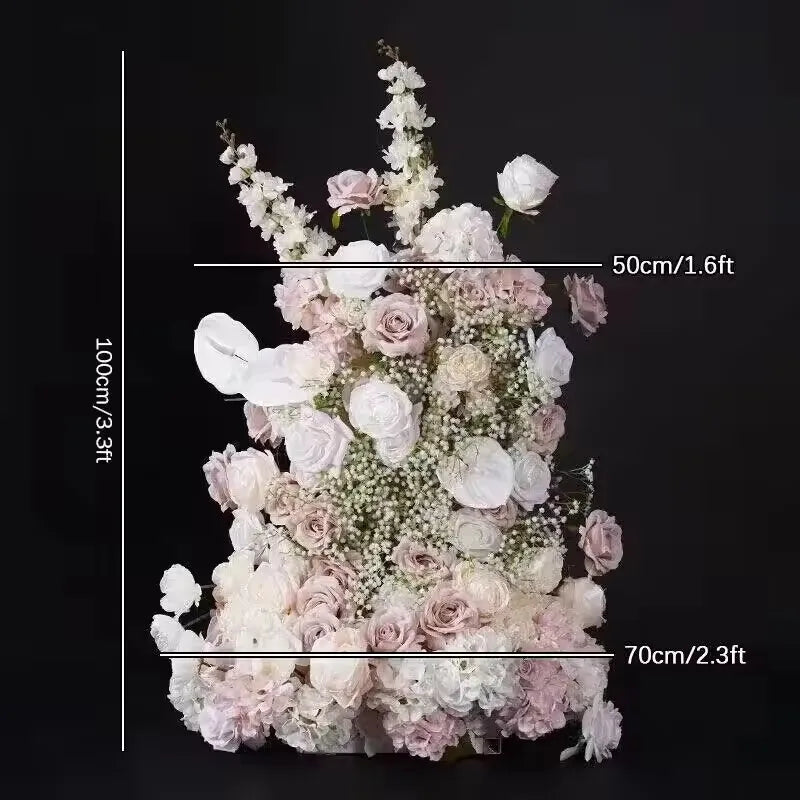décoration événement mariage extérieur rose soie blanche romantique élégante moderne arches fleurs