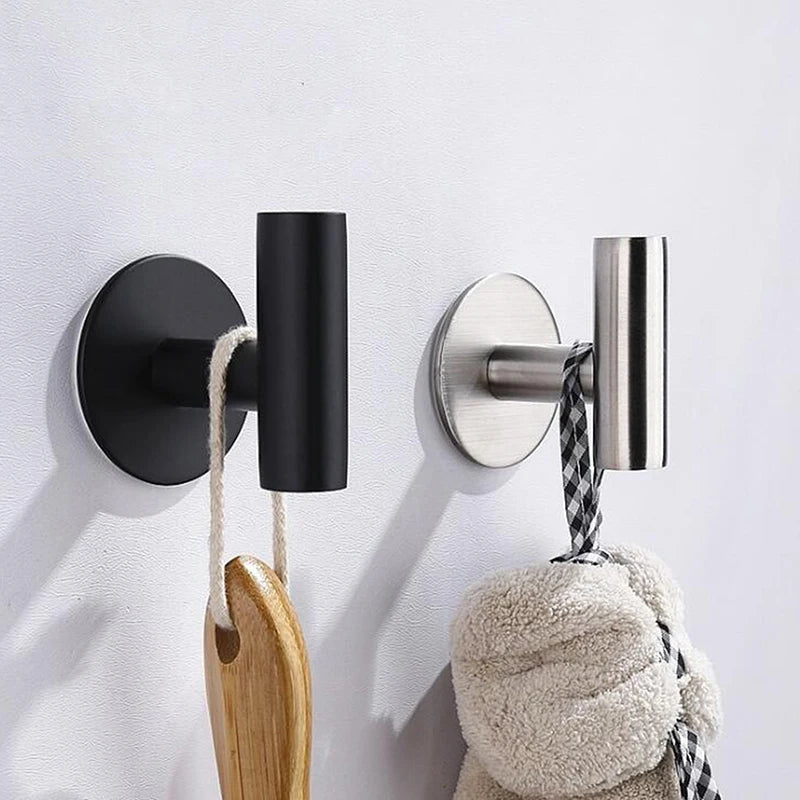 porte serviettes moderne acier inoxydable argenté noir lisse brillant autoinstallation minimaliste