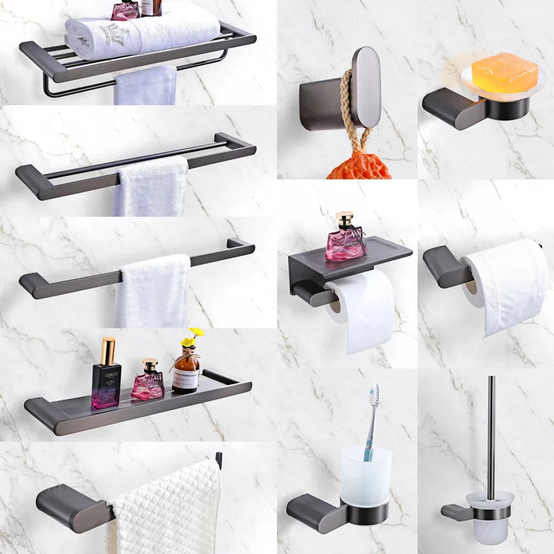 porte serviettes moderne porte savon noir porte rouleau papier toilette barre horizontale support mural