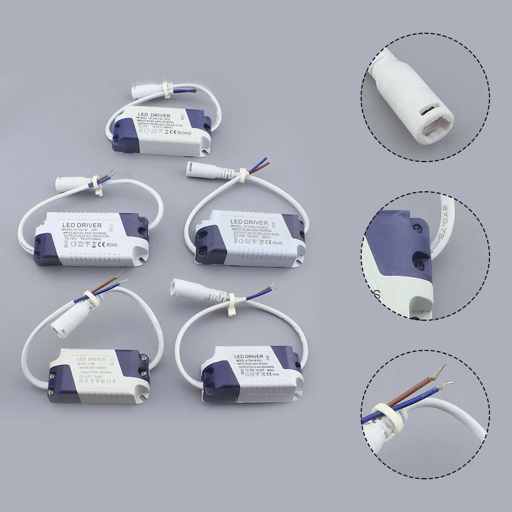 accessoires éclairage led driver 3w 47w 812w 1318w 1824w blanc gris moderne