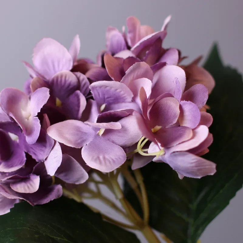 bouquet artificiel fleurs hortensia bleu blanc violet moderne maison mariage