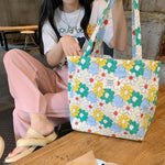 sac main femme toile florale motif fleurs rouge décontracté polyvalent doux polyester