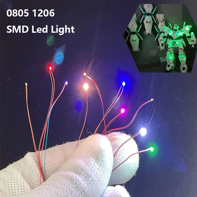 lot dix diodes led smd miniatures fils maquette ferroviaire bricolage électronique