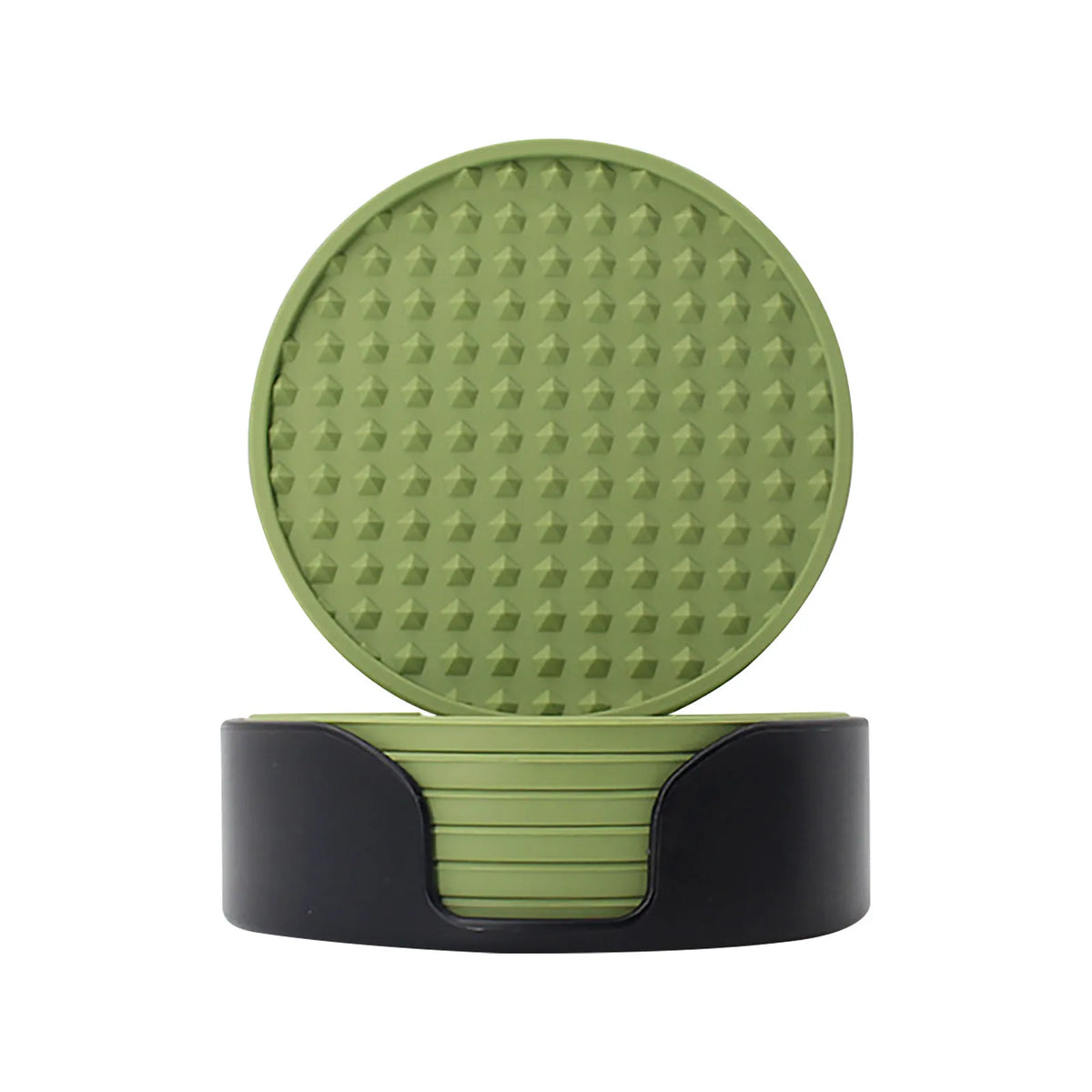 coasters acrylique noirs bleu marine modernes texture points 10cm 5cm pack pièces rangement