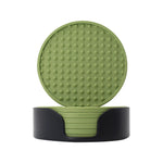 coasters acrylique noirs bleu marine modernes texture points 10cm 5cm pack pièces rangement