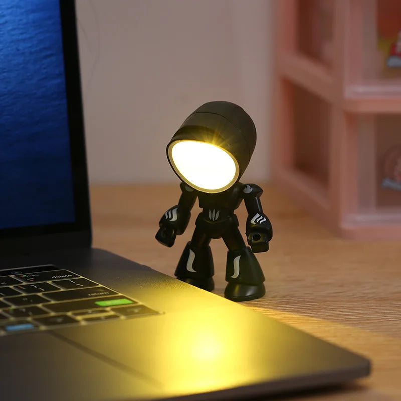 lampe table robotique led noir blanc bleu vert rouge moderne minimaliste enfants chambre veilleuse