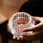 supports bougies transparents moderne rayures horizontales bougie rouge doréDecoration maison fêtes