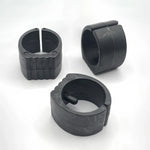 anneaux fixation noirs plastique rayures verticales moderne 13mm 16mm 19mm 22mm 25mm 32mm pack