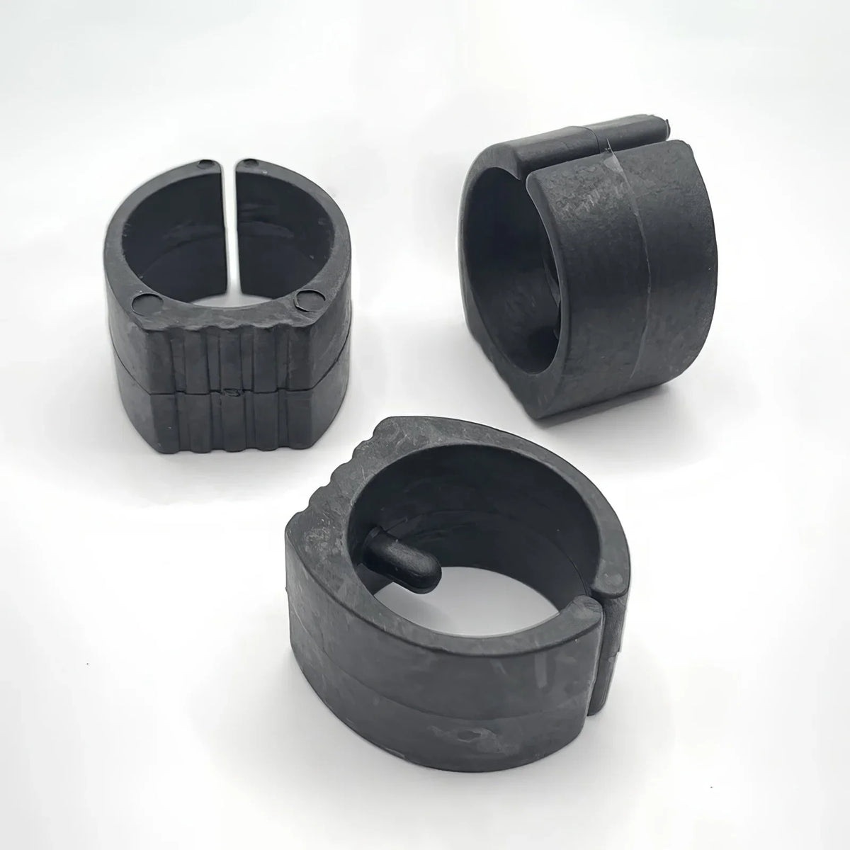 anneaux fixation noirs plastique rayures verticales moderne 13mm 16mm 19mm 22mm 25mm 32mm pack