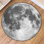 tapis rond moderne lune floral gris beige antidérapant polypropylène polyesterextérieur salon chambre