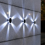 lampe solaire moderne panneaux solaires cercles lumineux noir argenté extérieure contemporaine ip65 led jardin