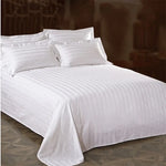 drap lit blanc rayures horizontales 100 coton hypoallergénique durable classique adultes
