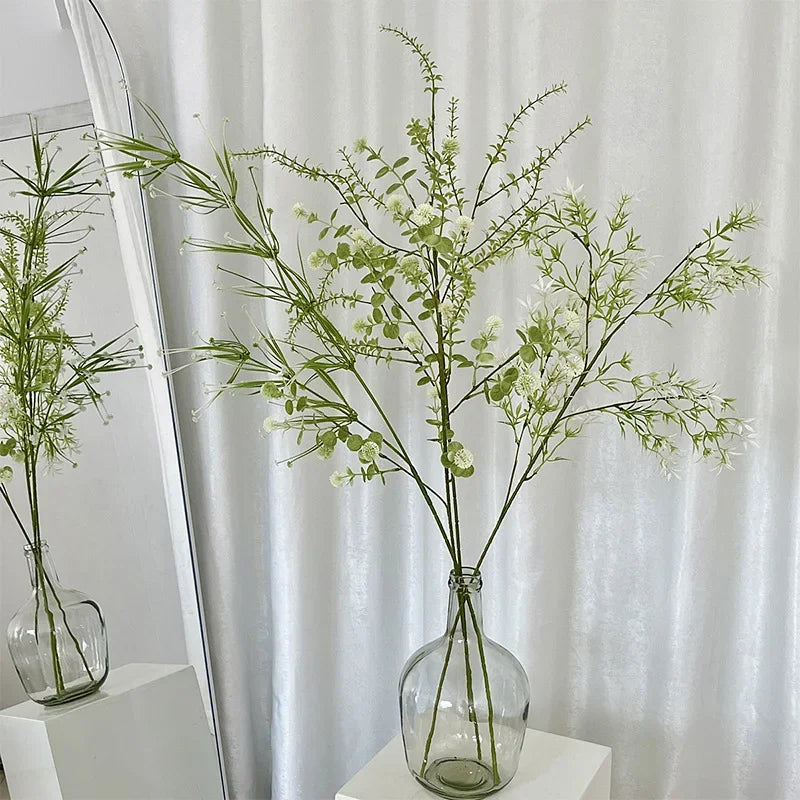décoration maison branche artificielle feuilles vertes transparentes moderne minimaliste anniversaire mariage pendaison crémaillèreintérieur