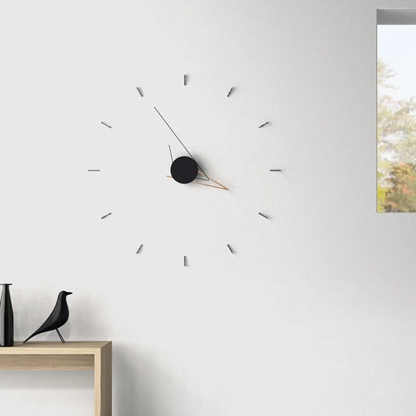 horloge murale minimaliste aiguille quartz face unique acrylique nature morte salon contemporain