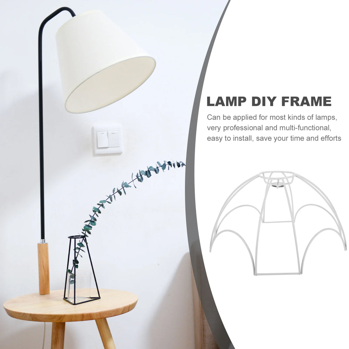 cadre lampe diy blanc structure metal moderne minimaliste holder table lumière