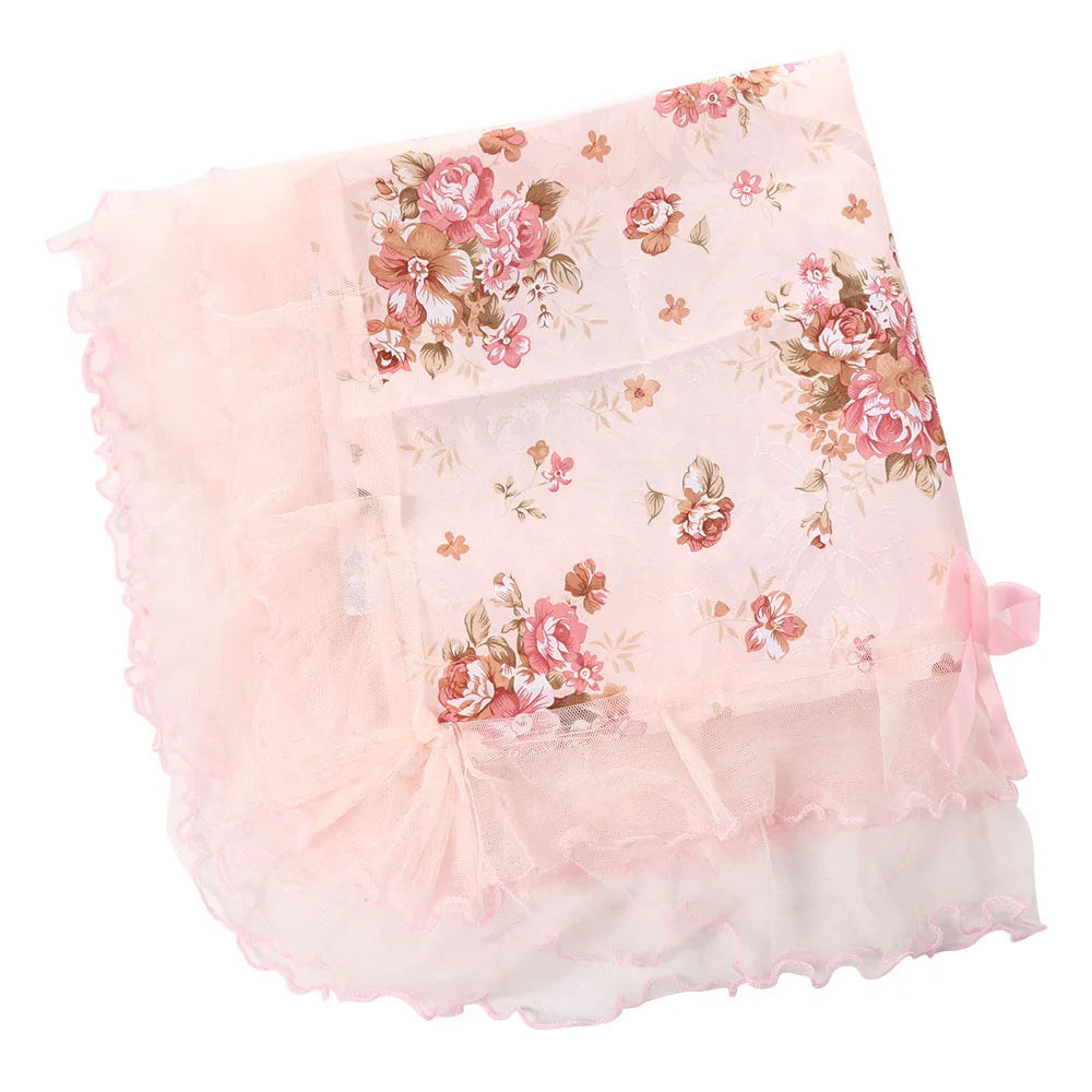 couverture table vintage rose fleurs tulle transparent romantique maison été