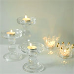 support bougie transparent classique verre opalescent décoration maison blanc moderne
