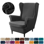 housse fauteuil oreilles velours extensible repose pied salon salon chambre
