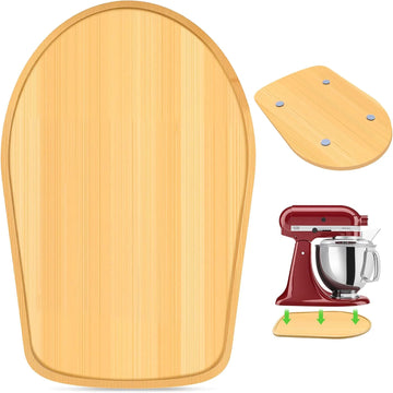 tapis coulissant bambou mélangeur KitchenAid planche découper moderne utilitaire beige clair argenté rouge blanc