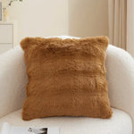 taies d'oreiller velours fourrure couleurs unies moderne canapé hiver pastel clair beige gris marron