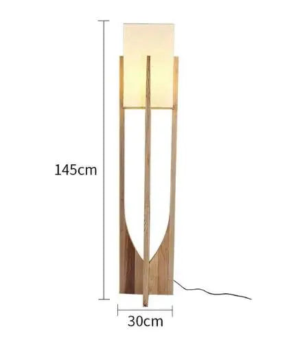 lampe sol bois naturel moderne minimaliste tissu blanc éclairage 10 15m² led ans garantie