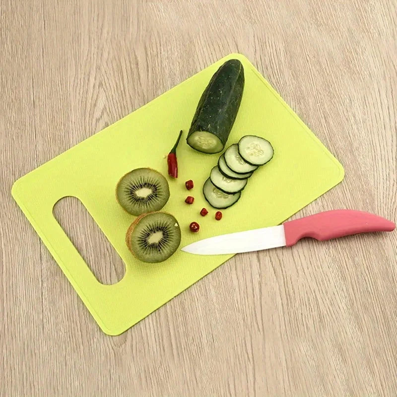planche découper moderne vert jaune rouge gris poignée couteau 29cm 19cm