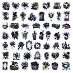 autocollants gothiques roses squelettes coeurs livres noirs blancs enfants décoration téléphone portable 30 pièces