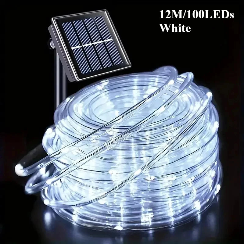 guirlande lumineuse solaire led multicolore moderne 7m 50leds 12m 100ledsextérieur festive decoration noel