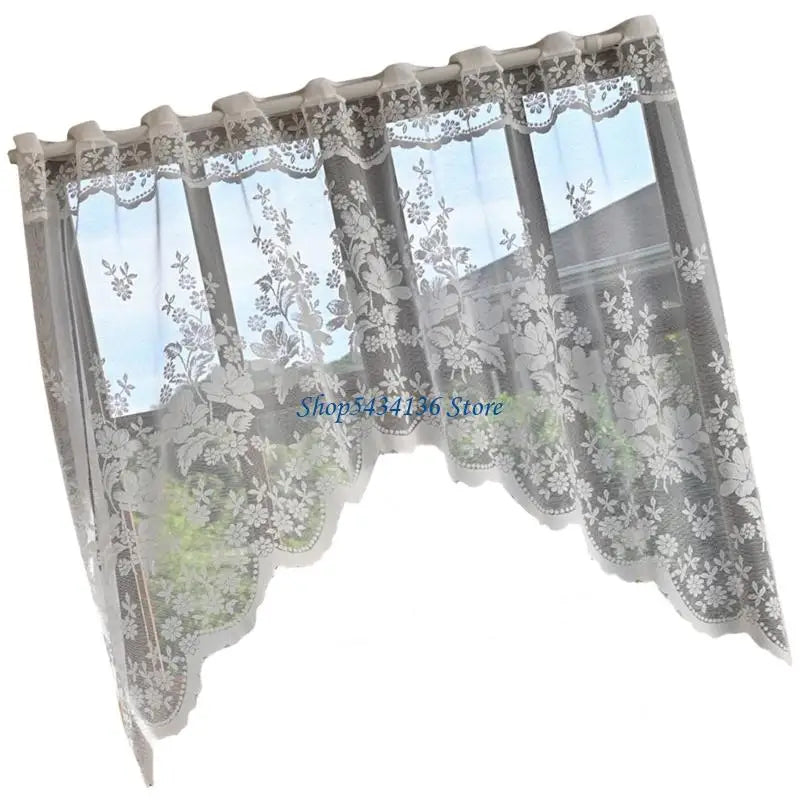 rideaux blancs motifs floraux transparents romantique vintage salon chambre