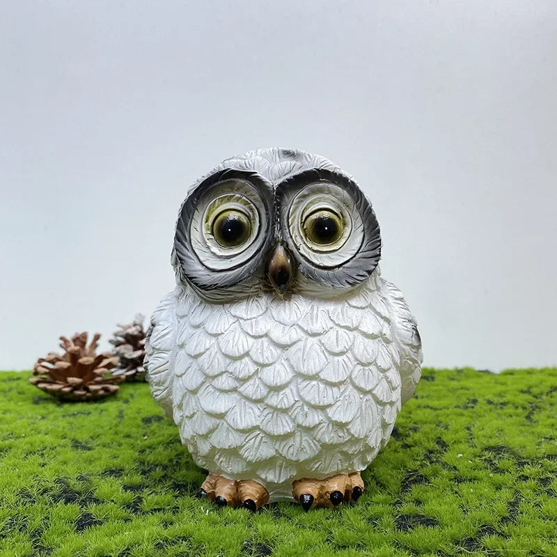 statues oiseaux solaires led extérieures orange blanc artisanal naturel imperméables ip65 abs led