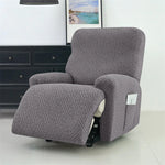 housse canapé inclinable gris jacquard moderne extensible poches fauteuil salon maison