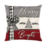housse coussin noël arbre étoiles flocons gris blanc rouge noir traditionnel decoration festive