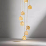 suspension lumineuse moderne marbre beige cuivre salon salle manger cuisine