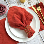 serviettes tissu coton double gaze multicolore boho chic bordure frangée réutilisable maison fête