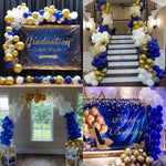 Kit ballons pour anniversaire bleu et or