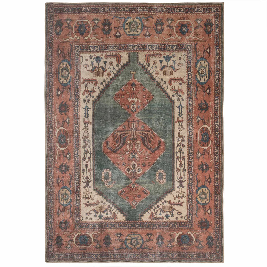 tapis traditionnel ornements géométriques couleurs vives salon chambre prière 40x60cm
