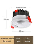 plafonnier led encastrable rond blanc capteur mouvement moderne salon cuisine couloir intérieur