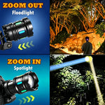 lampe frontale led rechargeable étanche ip65 noir multifonctionnelle randonnée camping course