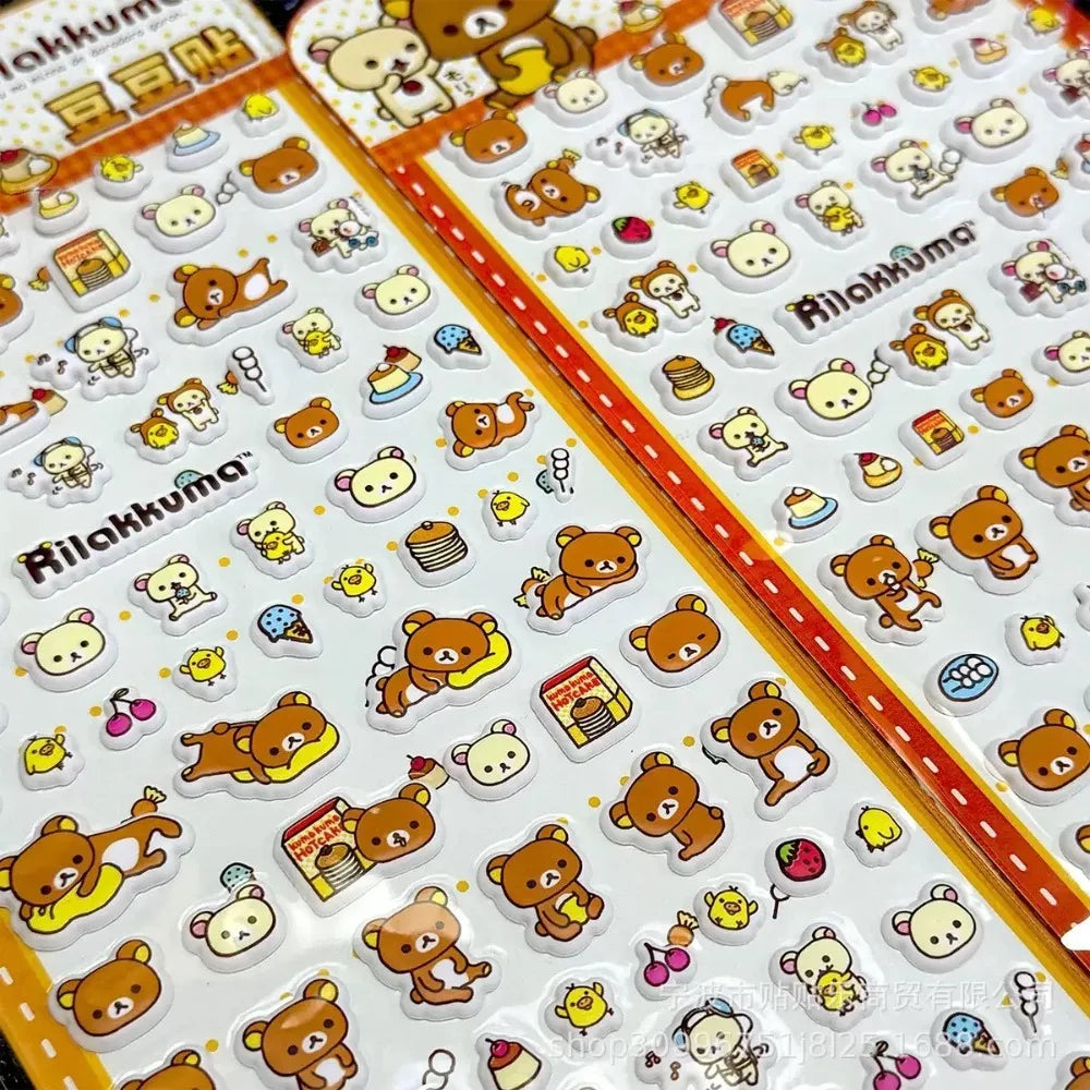 stickers 3d kawaii rilakkuma fruits gâteaux scrapbooking bricolage jouets orange blanc marron clair