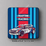 coasters aimants réutilisables rayures racing bleu rouge blanc Williams Martini